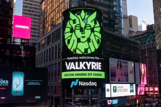 Valkyrie's Bitcoin Mining ETF starts trading on Nasdaq